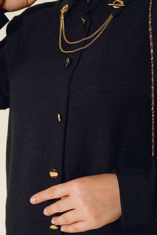 قميص قلادة أسود