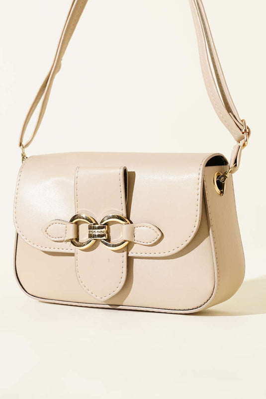 Yaldız Tokalı Kadın El Çantası Bej