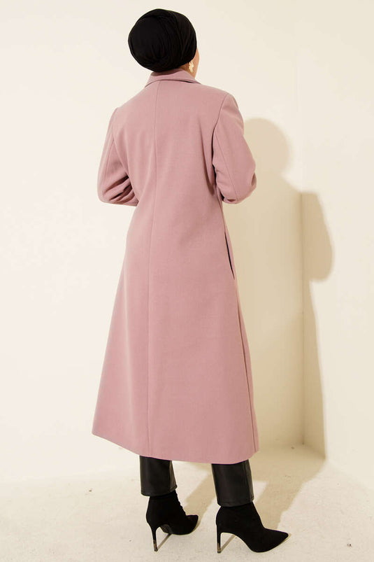 Side Tied Cashmere Coat Powder