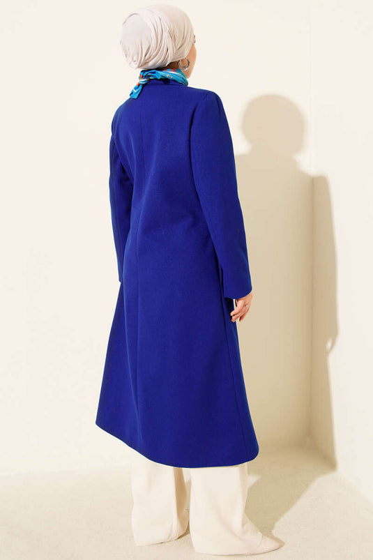 Side Laced Cashmere Coat Saxe