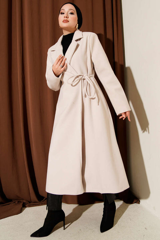 Manteau en cachemire à lacets latéraux Stone