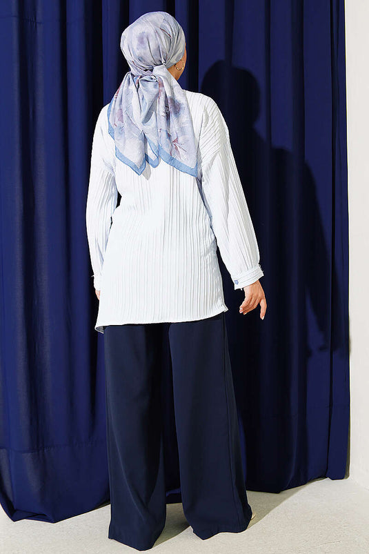 Chemise Rayée À Nœud Bleu