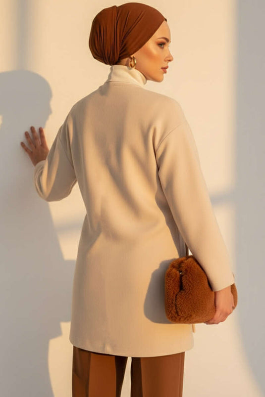 Veste en cachemire à nouer sur le côté Stone