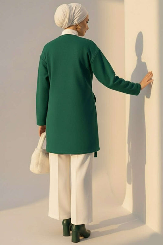 Veste en cachemire nouée sur le côté Émeraude