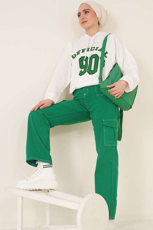 Pantalon Cargo Poche Latérale Vert