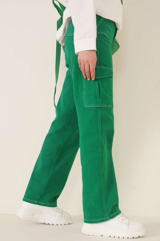 Pantalon Cargo Poche Latérale Vert
