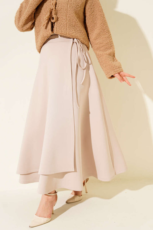 Jupe de plongée beige avec lien latéral