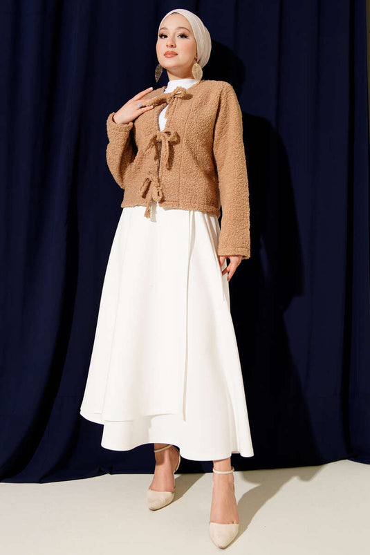 Jupe en néoprène à cordon latéral blanc