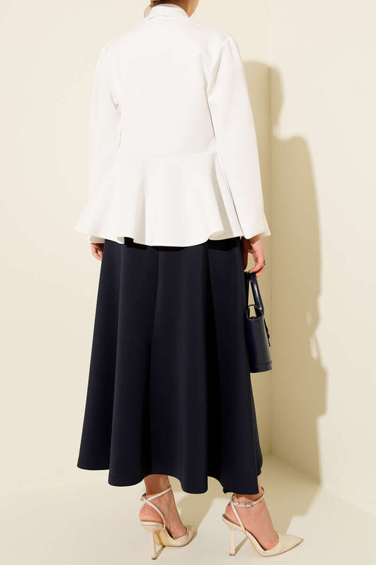 تنورة سكوبا برباط جانبي أزرق داكن