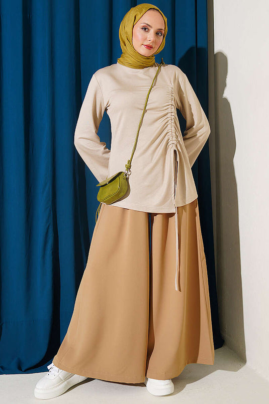 Túnica Beige Con Cordón