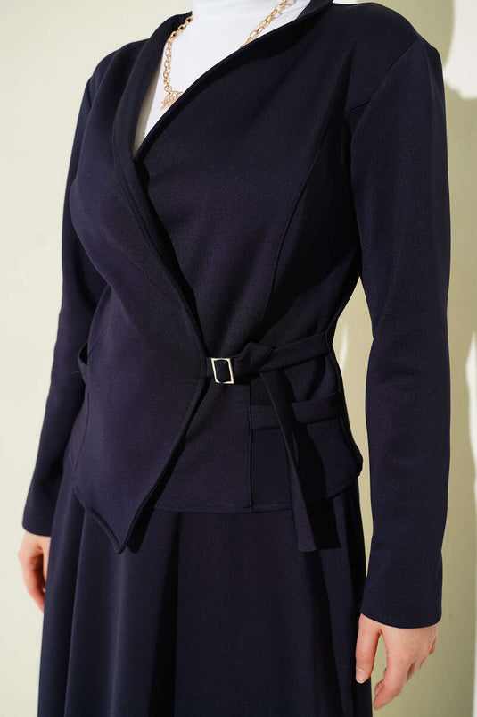 Yan İpli Scuba Etekli İkili Takım Lacivert