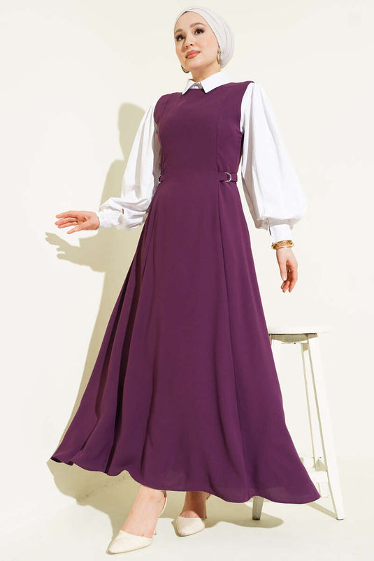 Yan Toka Detaylı Jile Mor