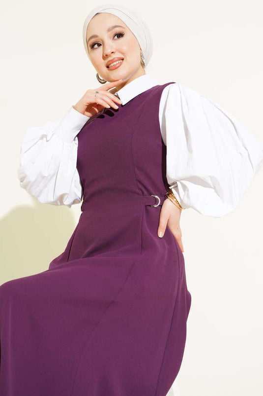 Yan Toka Detaylı Jile Mor