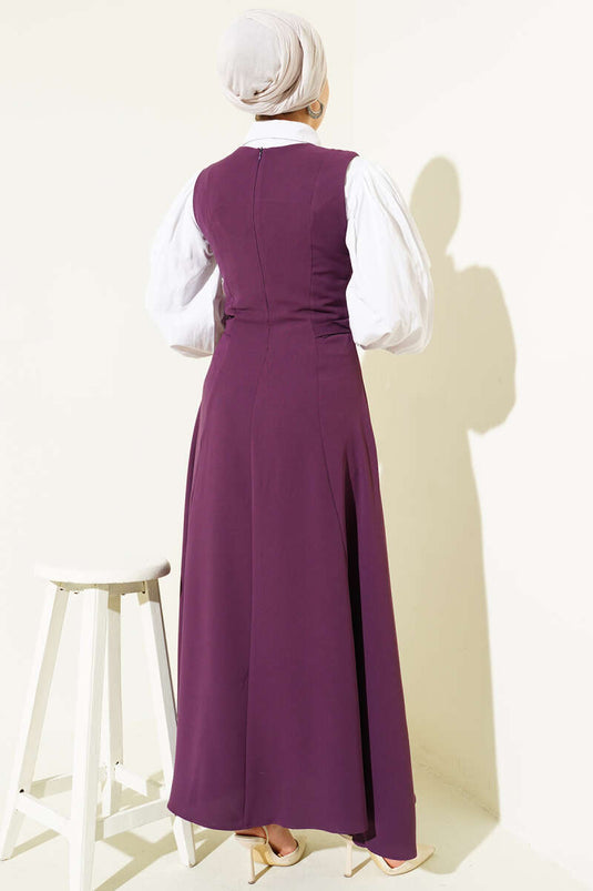 Yan Toka Detaylı Jile Mor