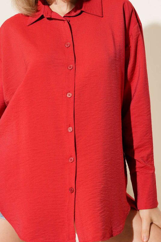 Camicia con spacchi laterali bordeaux