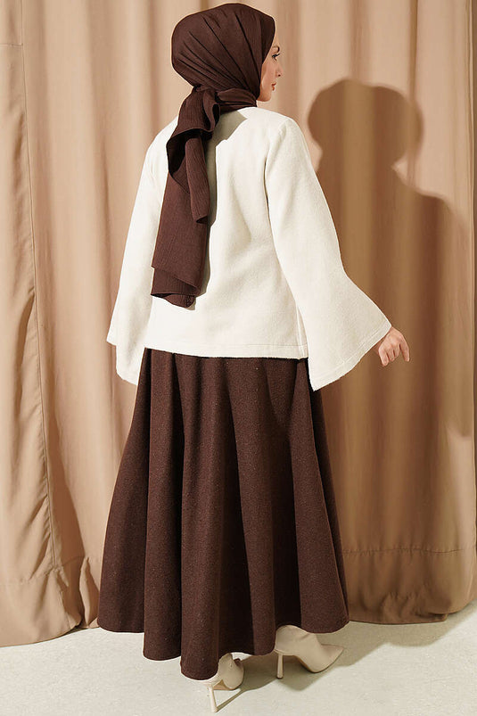 Giacca Beige Con Fiocco Laterale E Maniche Spagnole