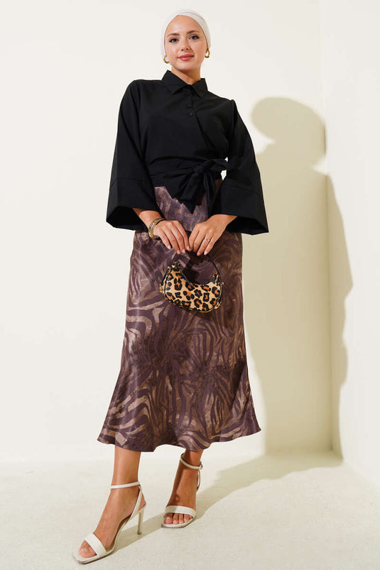 Side Tie Detail Short Shirt Black