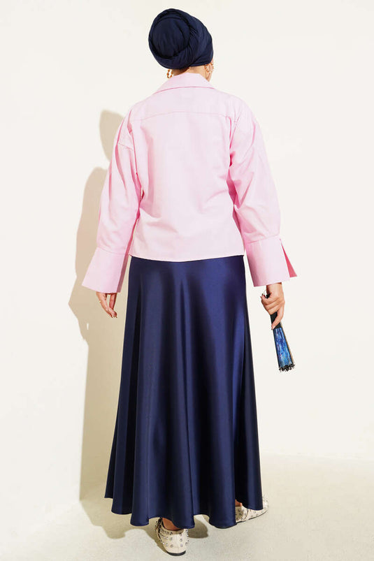 Yandan Bağlamalı Bluz Pembe