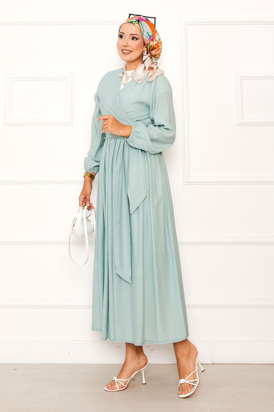 Jupe boléro à nouer sur le côté, couleur menthe