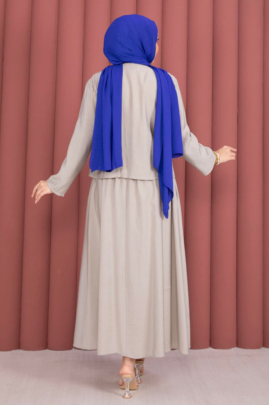 Ensemble Deux Pièces Jupe Kimono à Nouer sur le Côté Pierre