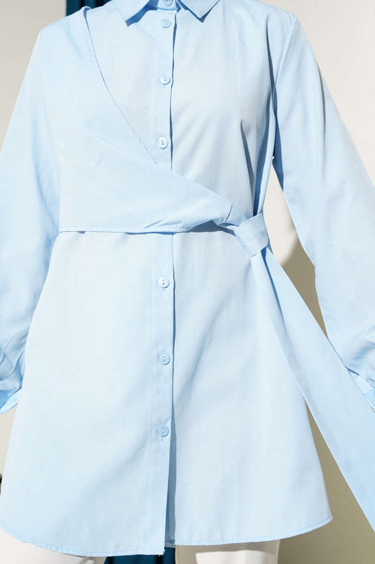 Túnica con lazo lateral azul bebé