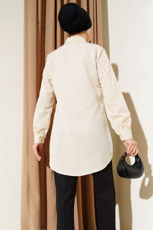 Side Tie Tunic Beige