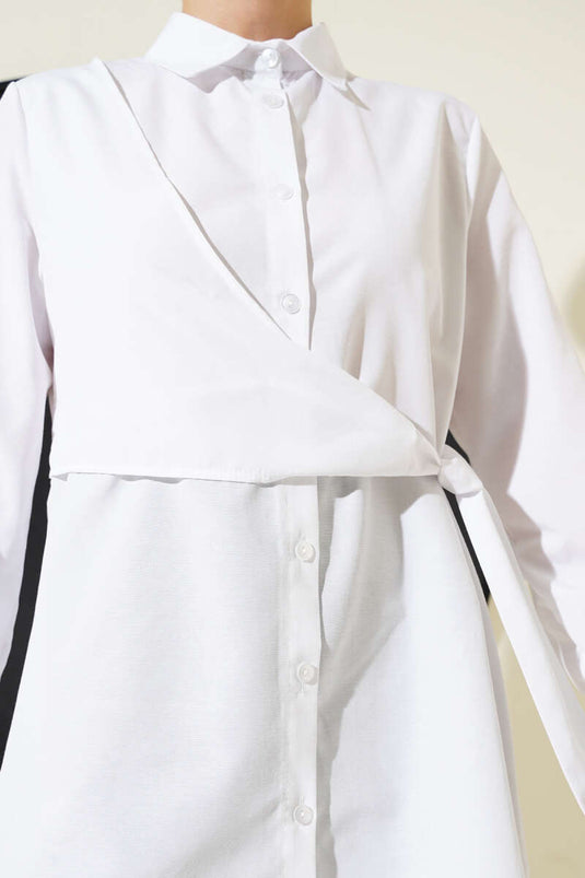 Side Tie Tunic White