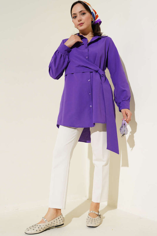 Side Tie Tunic Purple