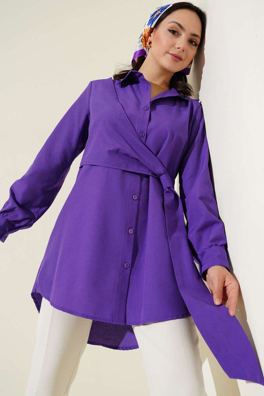 Side Tie Tunic Purple