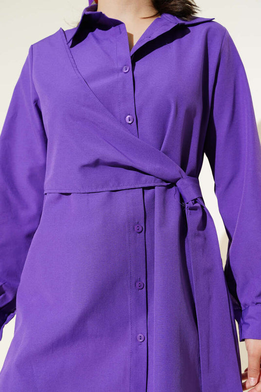 Side Tie Tunic Purple