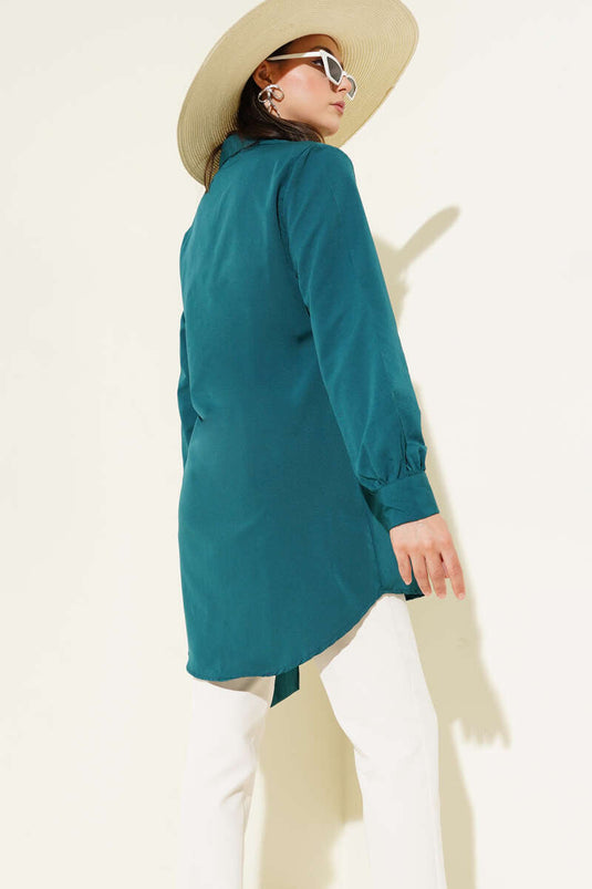 Side Tie Tunic Petrol