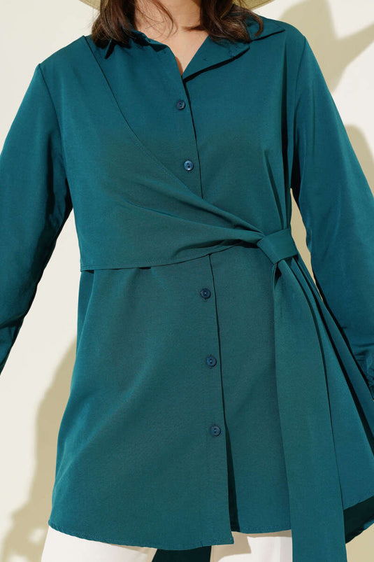 Side Tie Tunic Petrol