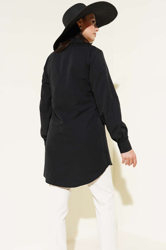 تونيك برباط جانبي أسود