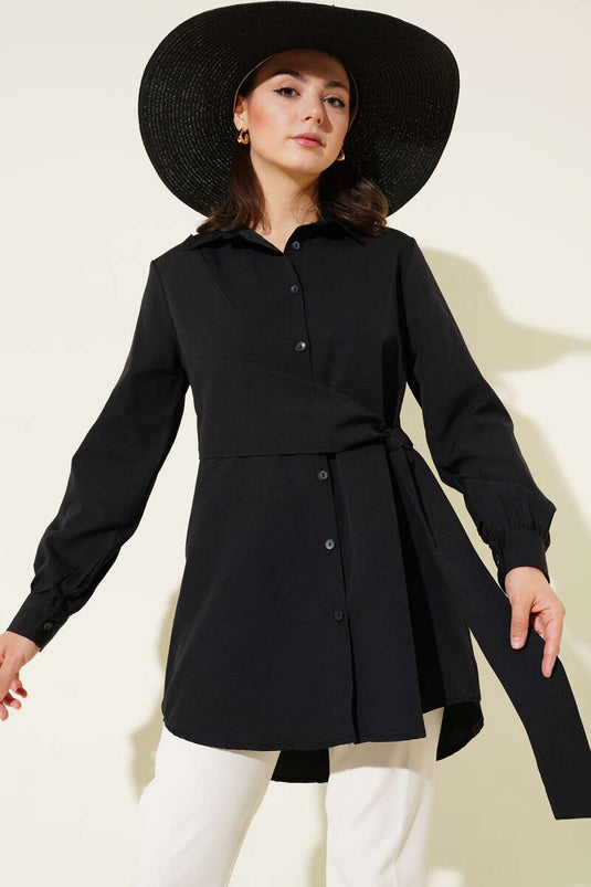 تونيك برباط جانبي أسود