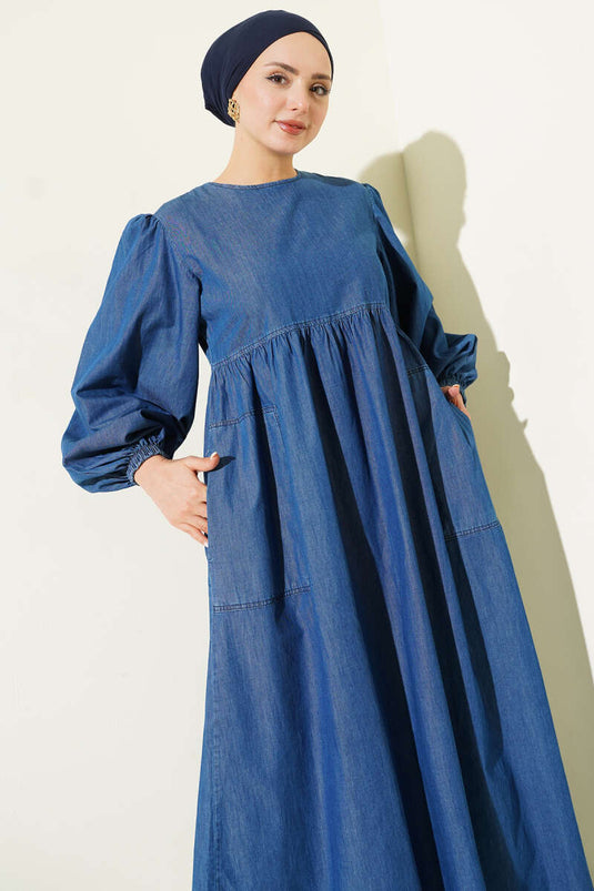 فستان جينز بجيب جانبي