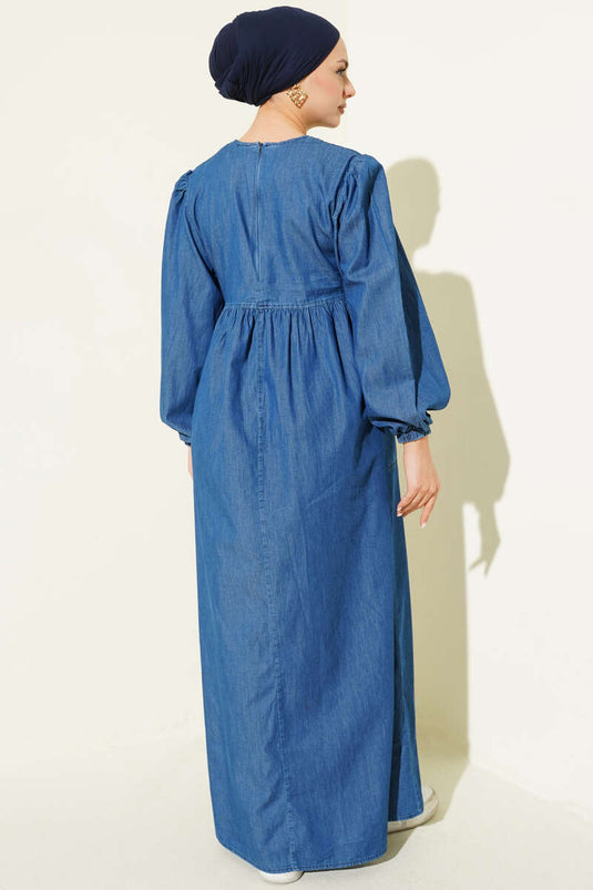 فستان جينز بجيب جانبي