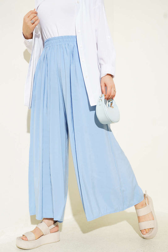 Pantalon décontracté en Tencel avec poches latérales Bleu bébé