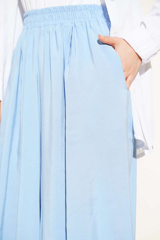 Pantalon décontracté en Tencel avec poches latérales Bleu bébé