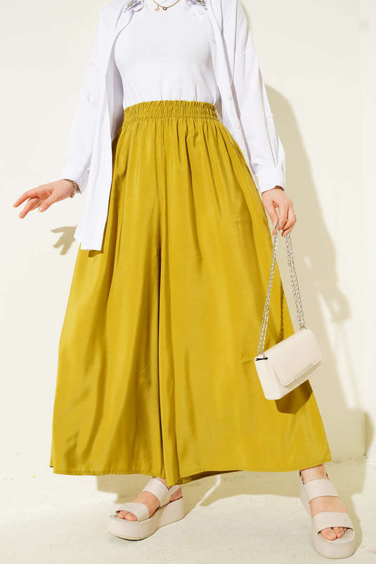 Yandan Cepli Salaş Tensel Pantolon Yağ Yeşili