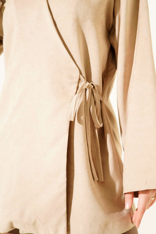 Seitlich gebundene Tunika Stein