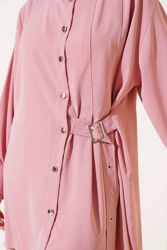 Side Belt Detailed Two Piece Set Powder