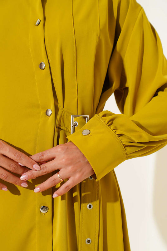 Combinaison deux pièces avec ceinture latérale détaillée vert pétrole