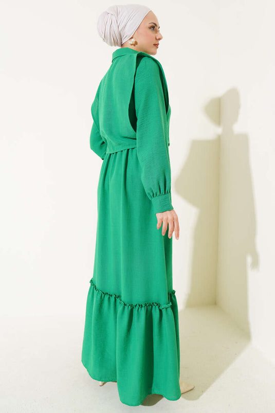 Side Tie Vest Waist Elastic Dress Benetton