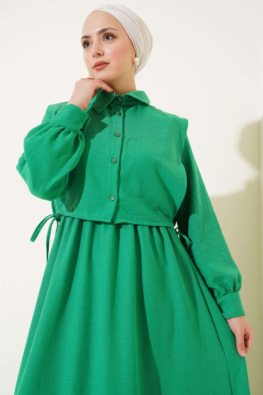 Side Tie Vest Waist Elastic Dress Benetton