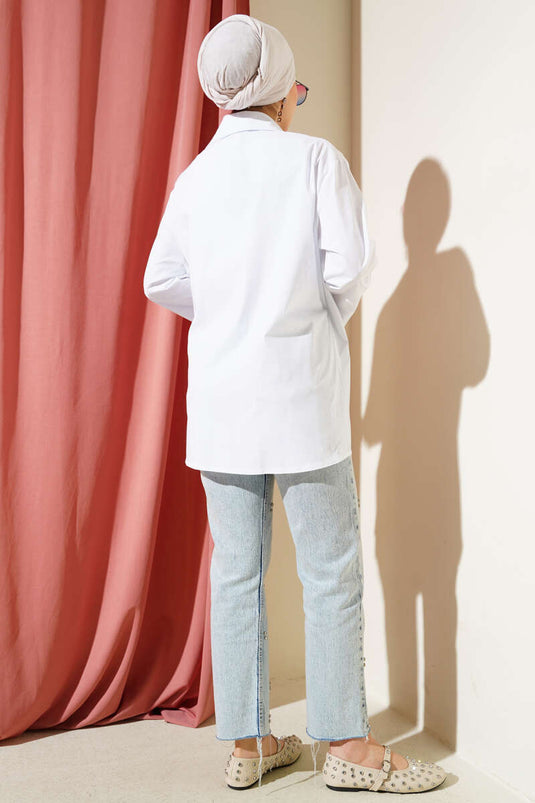 Side Rope Tied Kimono White