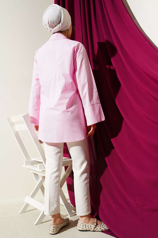 Side Rope Tied Kimono Pink