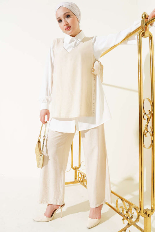 Triple Set Stone with Side Ties