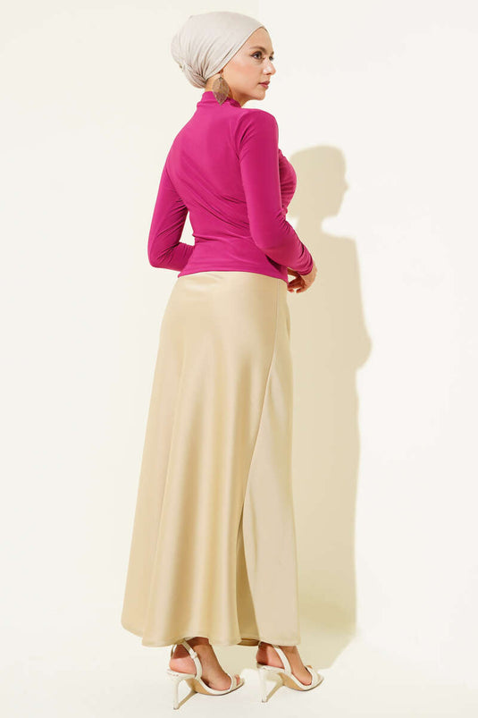 Yanları Büzgü Detaylı Sandy Bluz Menekşe