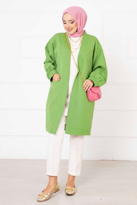 Veste Hijab Atlas avec poches latérales Vert Pistache