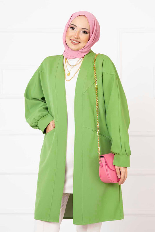 Veste Hijab Atlas avec poches latérales Vert Pistache